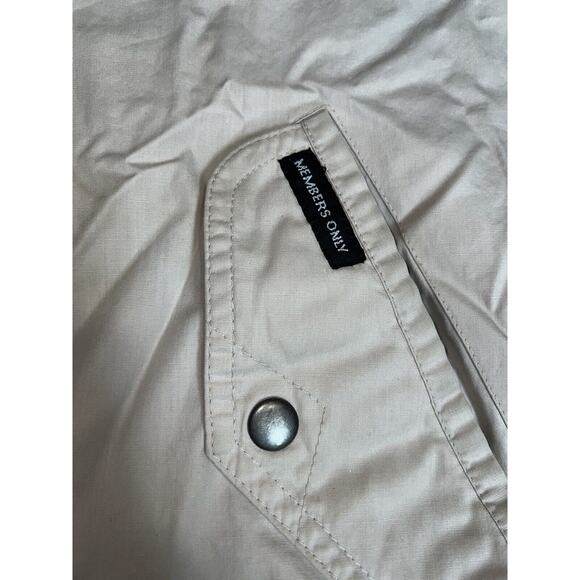 Members Only Jacket Size 42 Beige Khaki Bomber Pockets 1980s Vintage AS IS *READ - Picture 5 of 15